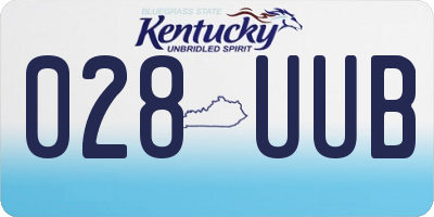 KY license plate 028UUB