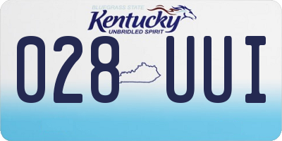 KY license plate 028UUI