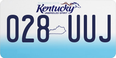 KY license plate 028UUJ