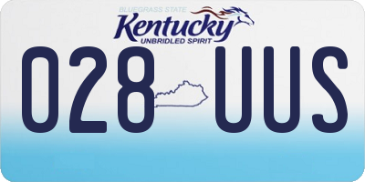 KY license plate 028UUS