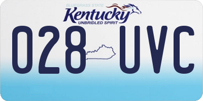 KY license plate 028UVC