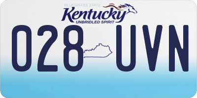 KY license plate 028UVN