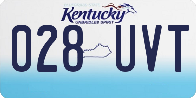 KY license plate 028UVT