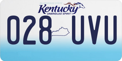 KY license plate 028UVU