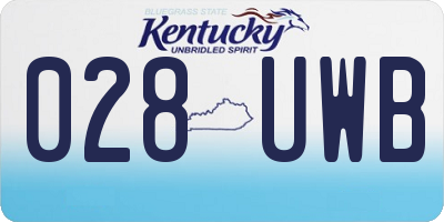 KY license plate 028UWB