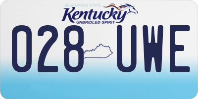 KY license plate 028UWE