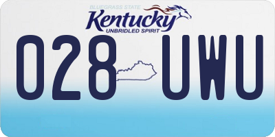 KY license plate 028UWU