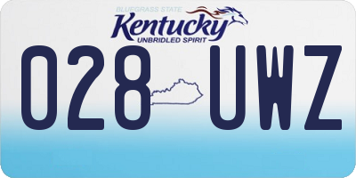KY license plate 028UWZ
