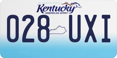 KY license plate 028UXI