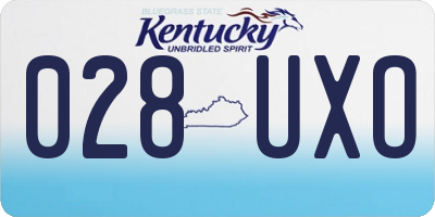 KY license plate 028UXO