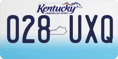 KY license plate 028UXQ