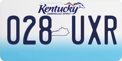 KY license plate 028UXR