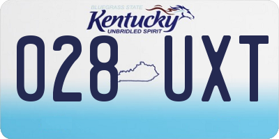 KY license plate 028UXT