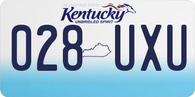KY license plate 028UXU