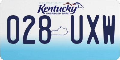 KY license plate 028UXW