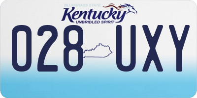 KY license plate 028UXY