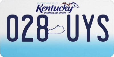 KY license plate 028UYS