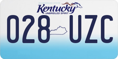 KY license plate 028UZC