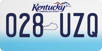 KY license plate 028UZQ