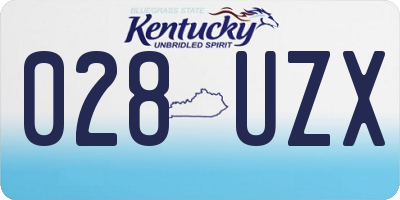 KY license plate 028UZX