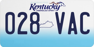 KY license plate 028VAC