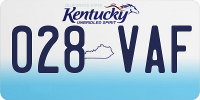 KY license plate 028VAF