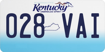 KY license plate 028VAI