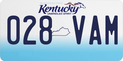 KY license plate 028VAM