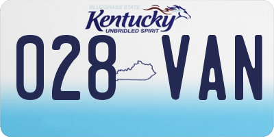 KY license plate 028VAN