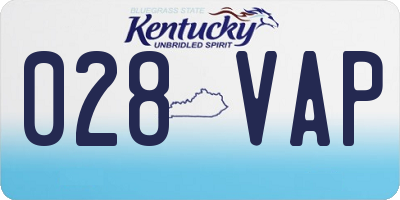 KY license plate 028VAP