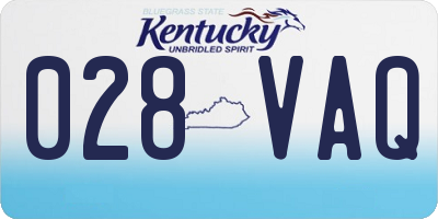 KY license plate 028VAQ