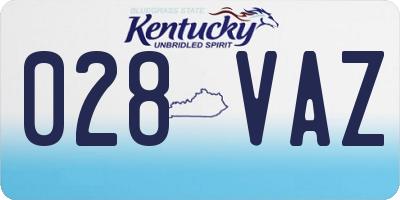 KY license plate 028VAZ