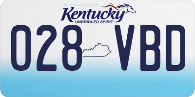 KY license plate 028VBD