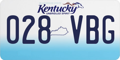 KY license plate 028VBG
