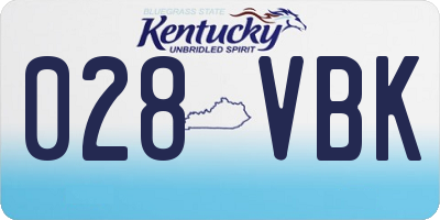 KY license plate 028VBK