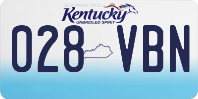 KY license plate 028VBN