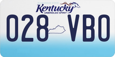 KY license plate 028VBO