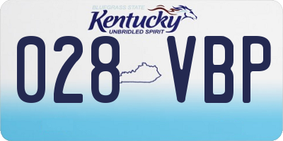 KY license plate 028VBP