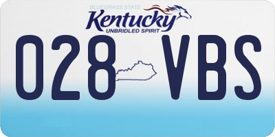 KY license plate 028VBS
