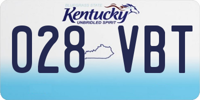 KY license plate 028VBT