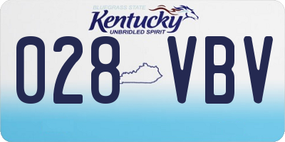 KY license plate 028VBV
