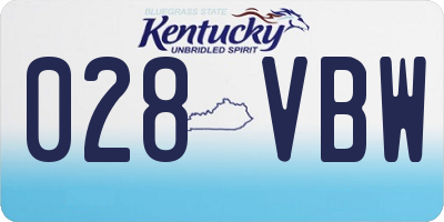 KY license plate 028VBW