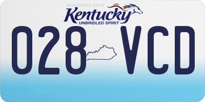 KY license plate 028VCD