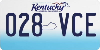 KY license plate 028VCE