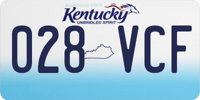 KY license plate 028VCF
