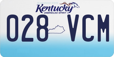 KY license plate 028VCM
