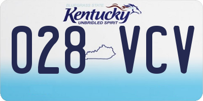 KY license plate 028VCV
