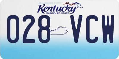 KY license plate 028VCW
