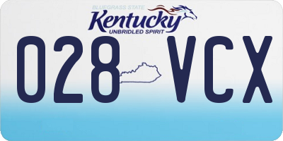 KY license plate 028VCX