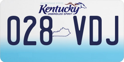 KY license plate 028VDJ